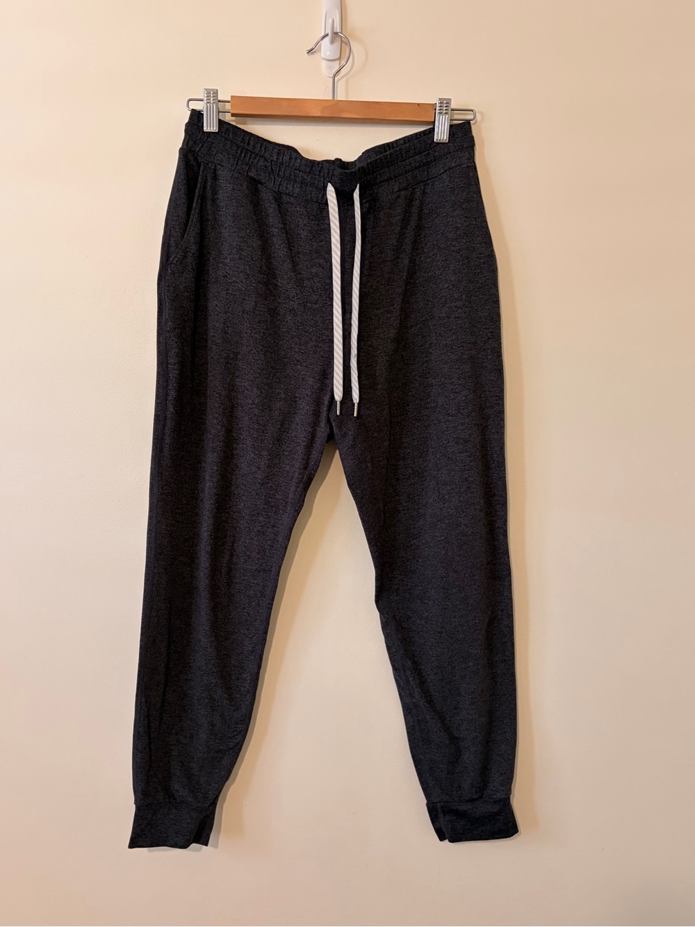 Vuori Dark Gray Joggers with White Drawstring